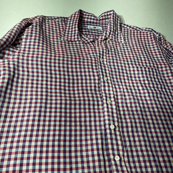 Alan Paine Mens XL Red & Blue Checkered Button-Up Shirt - Picture 4 of 8